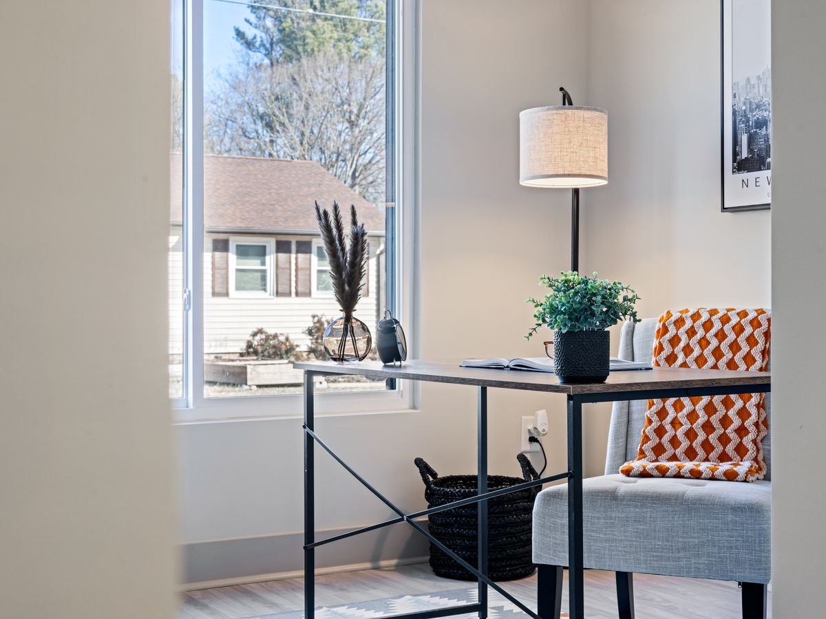 Assembled home office desk